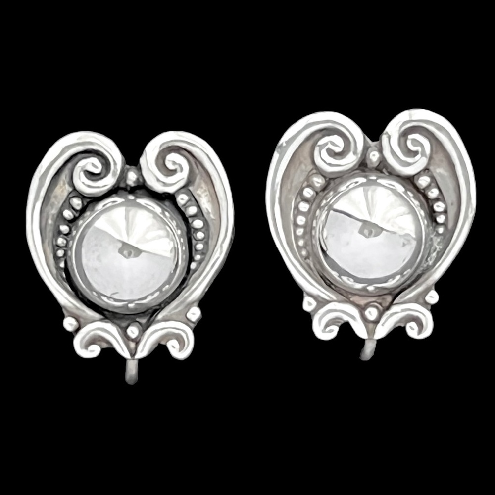 Margot de Taxco vintage Taxco Mexico sterling silver earrings - Picture 2 of 8